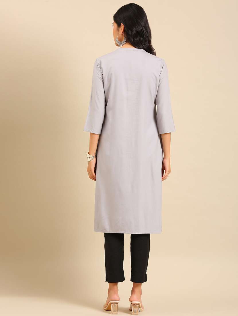 women's straight kurta - 18682905 -  Standard Image - 2