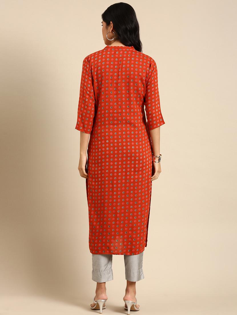 women's straight kurta - 18682916 - Standard Image - 2