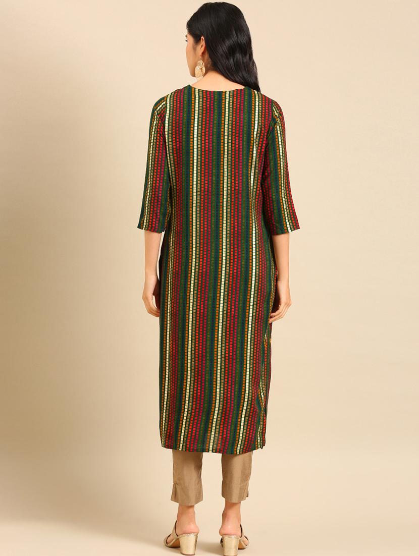 women's straight kurta - 18682918 - Standard Image - 2