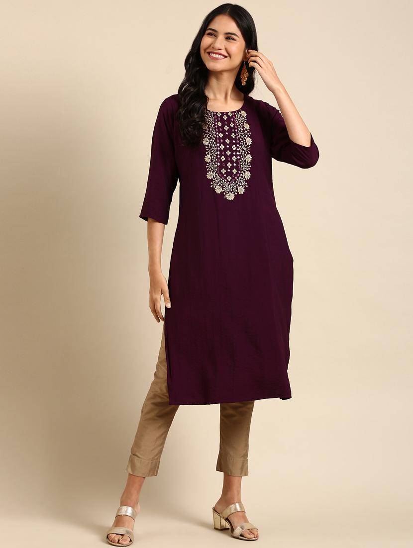 women's straight kurta - 18682945 - Zoom Image - 0
