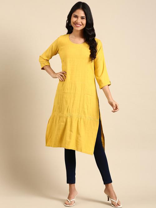 women's straight kurta - 18682953 - Standard Image - 0