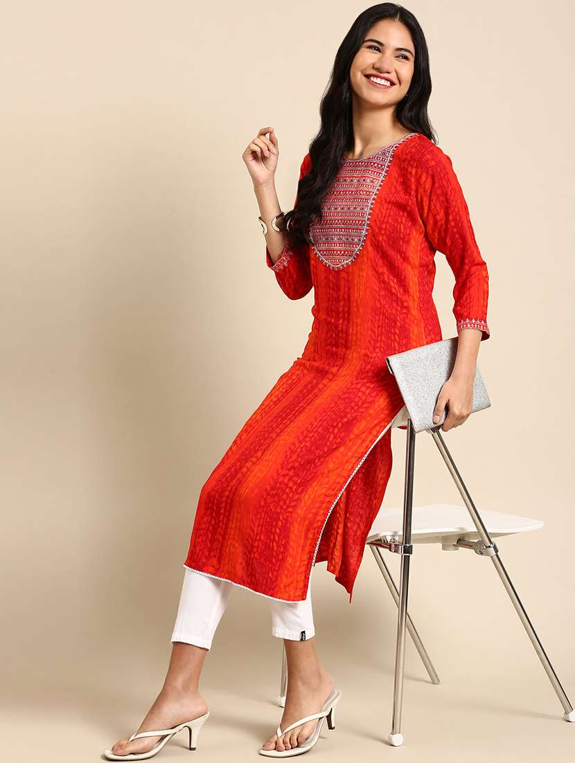 women's straight kurta - 18683001 -  Standard Image - 2