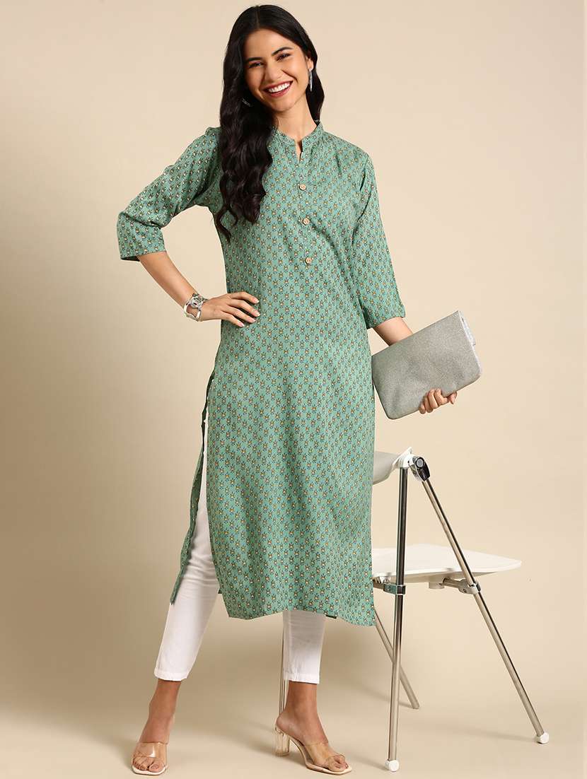 women's straight kurta - 18683008 -  Standard Image - 2