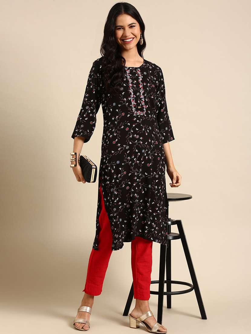 women's straight kurta - 18683031 - Standard Image - 2