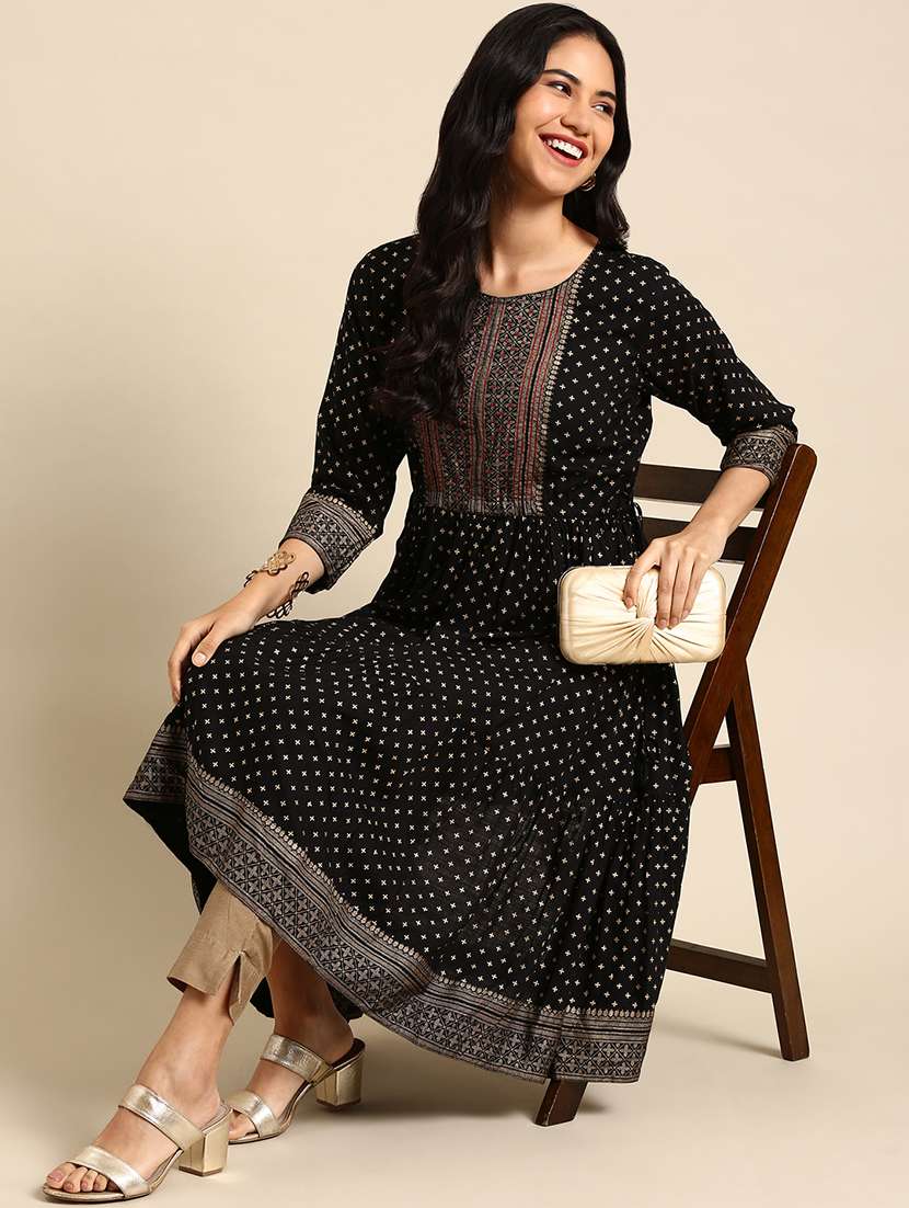 women's flared kurta - 18683037 - Standard Image - 2