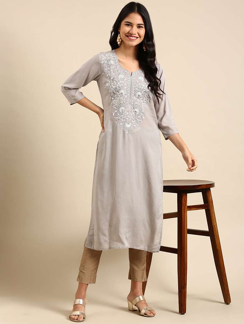 women's straight kurta - 18683045 -  Standard Image - 2