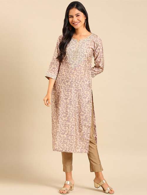women's straight kurta - 18683081 -  Standard Image - 0