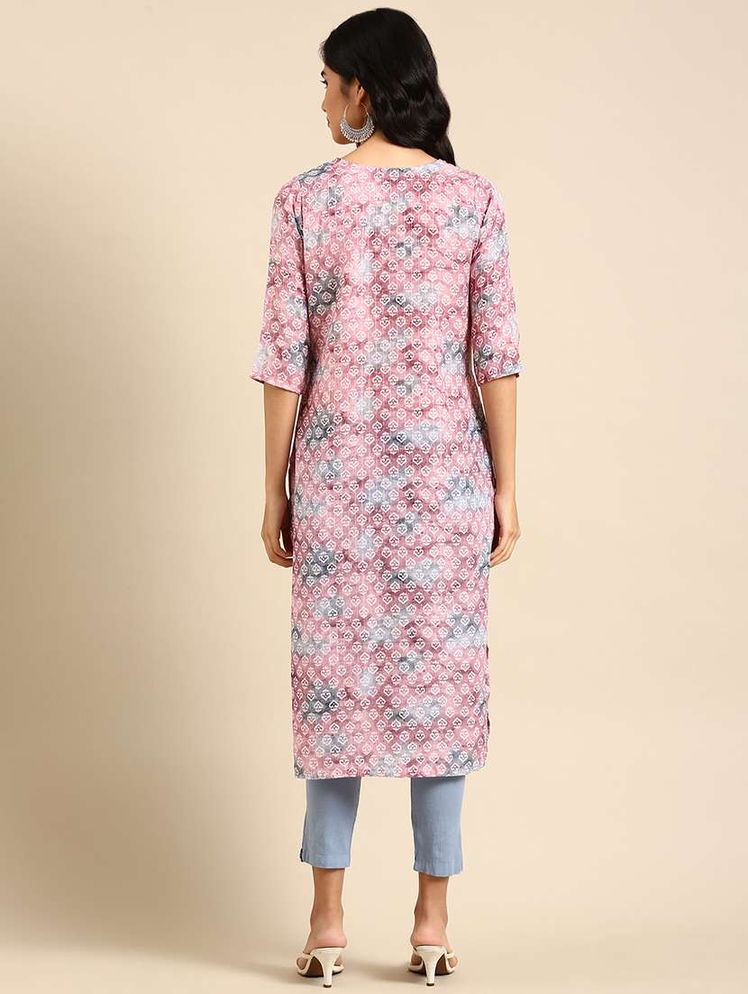 women's straight kurta - 18683110 - Standard Image - 2