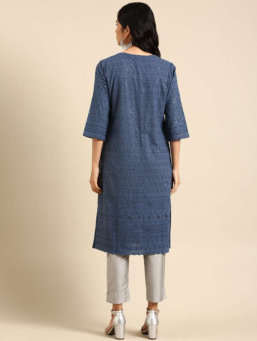 women's straight kurta - 18683117 -  Standard Image - 2