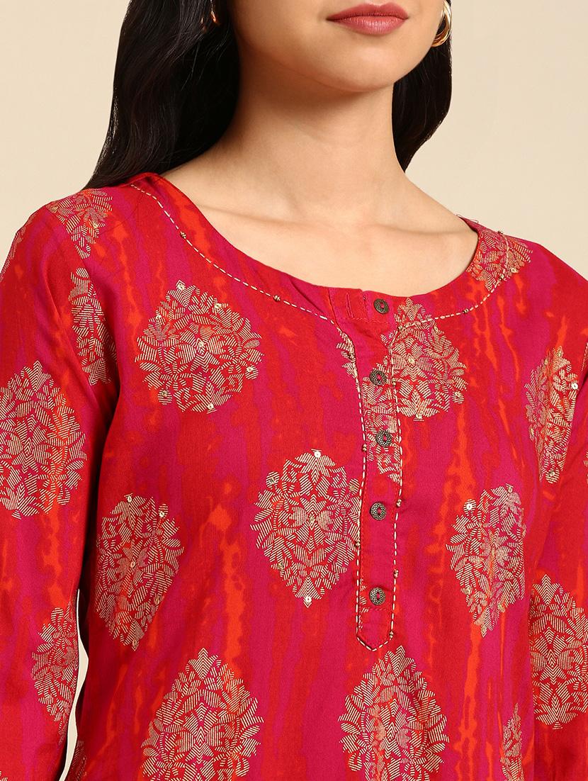 women's straight kurta - 18683129 - Standard Image - 2