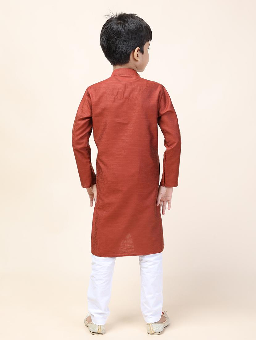 boys solid kurta set - 18683222 - Standard Image - 2