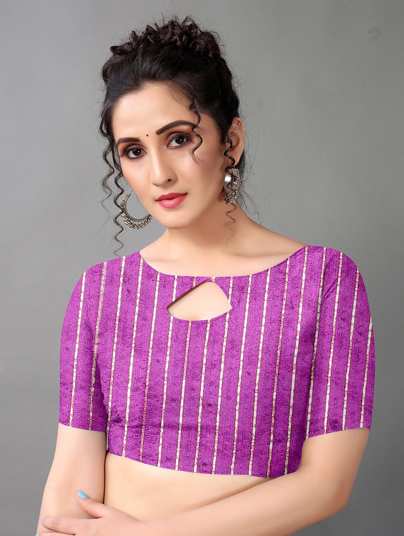 purple georgette printed saree with blouse - 18683240 - Standard Image - 2