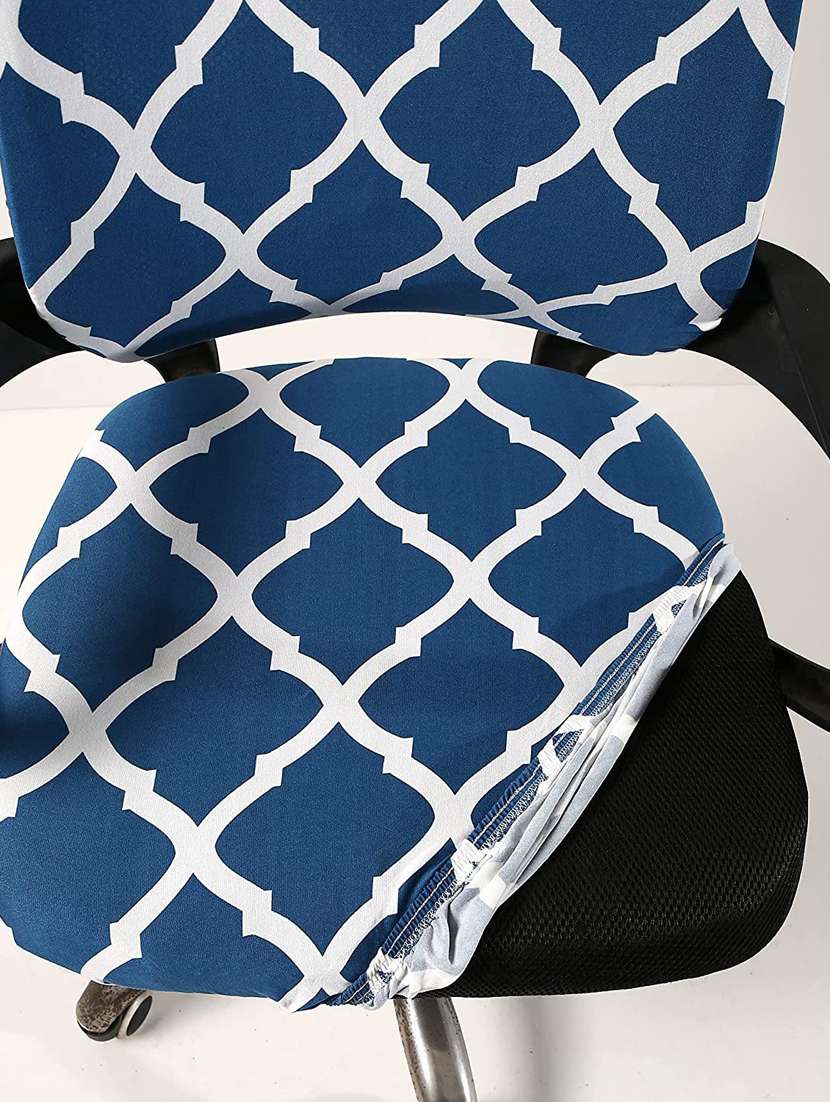 polyester snapdex office chair cover, washable chair slipcover (teal diamond, 6) - 18685755 -  Standard Image - 2