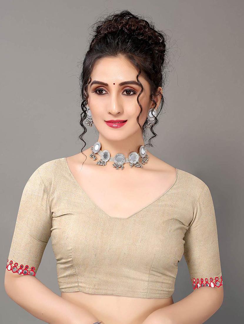 red georgette plain saree - 18685850 - Standard Image - 2