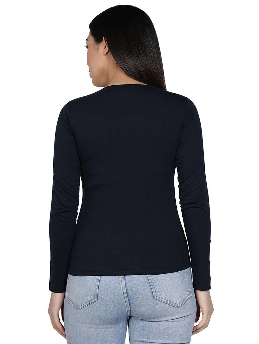 women's plain v neck t-shirt - 18686550 - Standard Image - 2