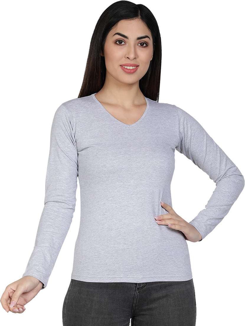 women's plain v neck t-shirt