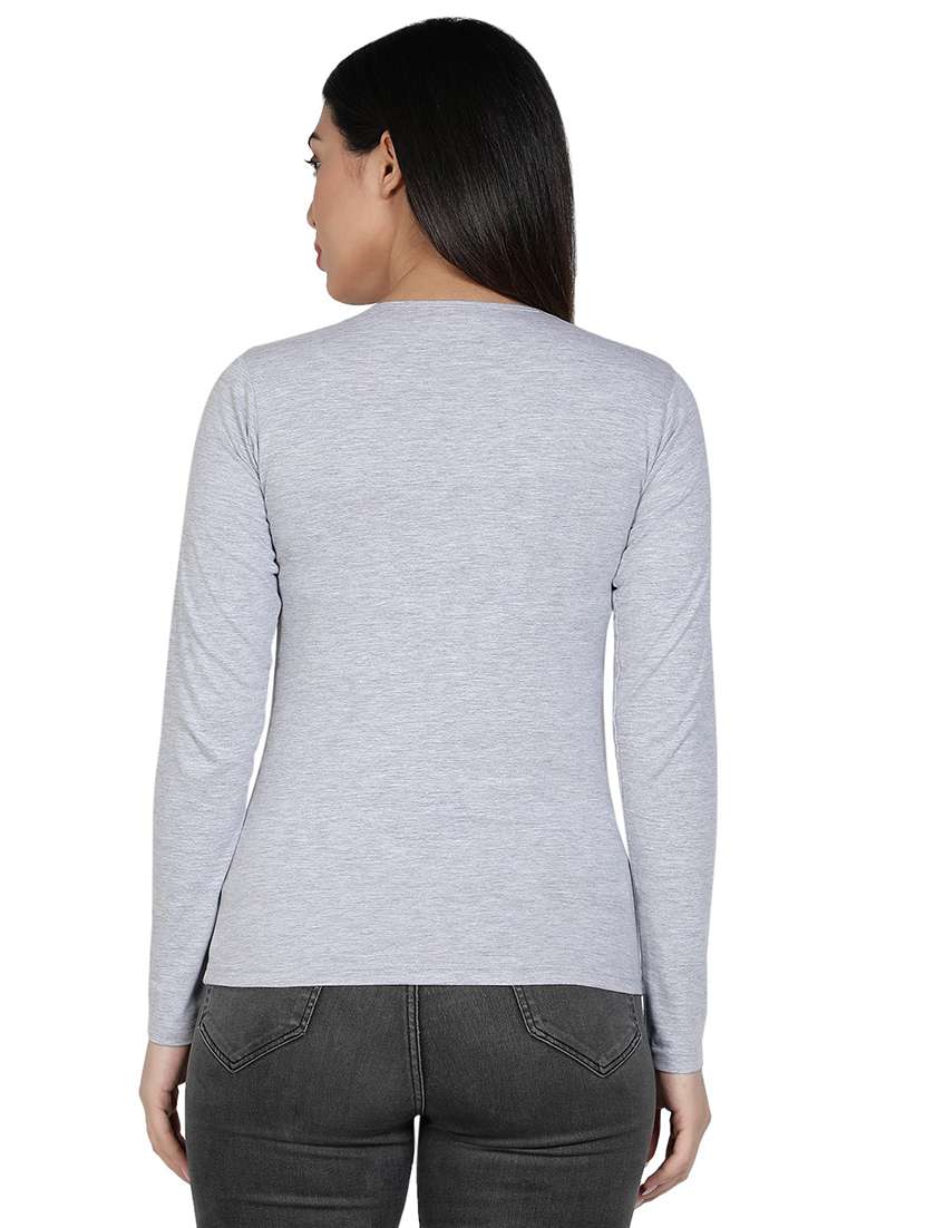 women's plain round neck t-shirt - 18686560 - Standard Image - 2