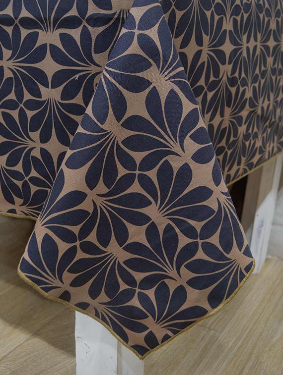 r home tablecloth 6 - 10 seater, large dining table, heavy eco printed blue beige cotton fabric, - 18686856 - Standard Image - 2