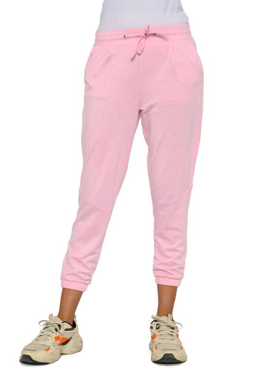 pink polyester track pants