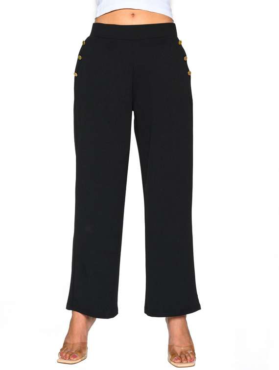 black polyester track pants