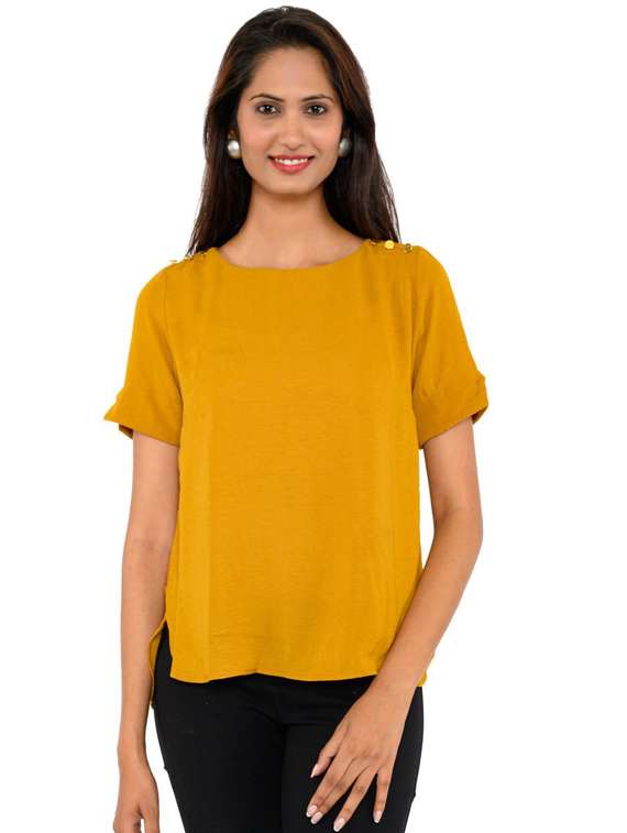 women's straight round neck top