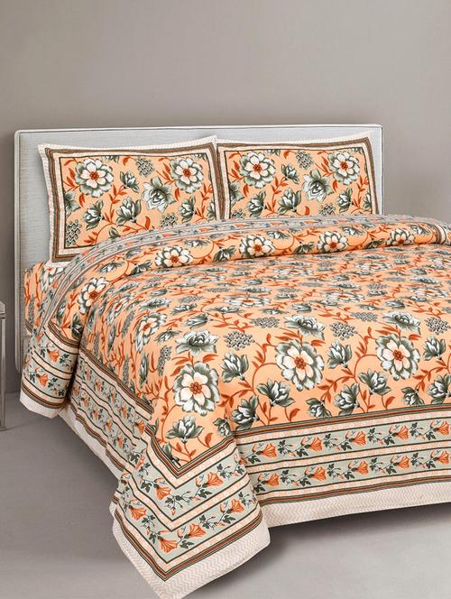 uniqchoice printed double bed sheet with 2 pillow cover - 18688486 - Standard Image - 0
