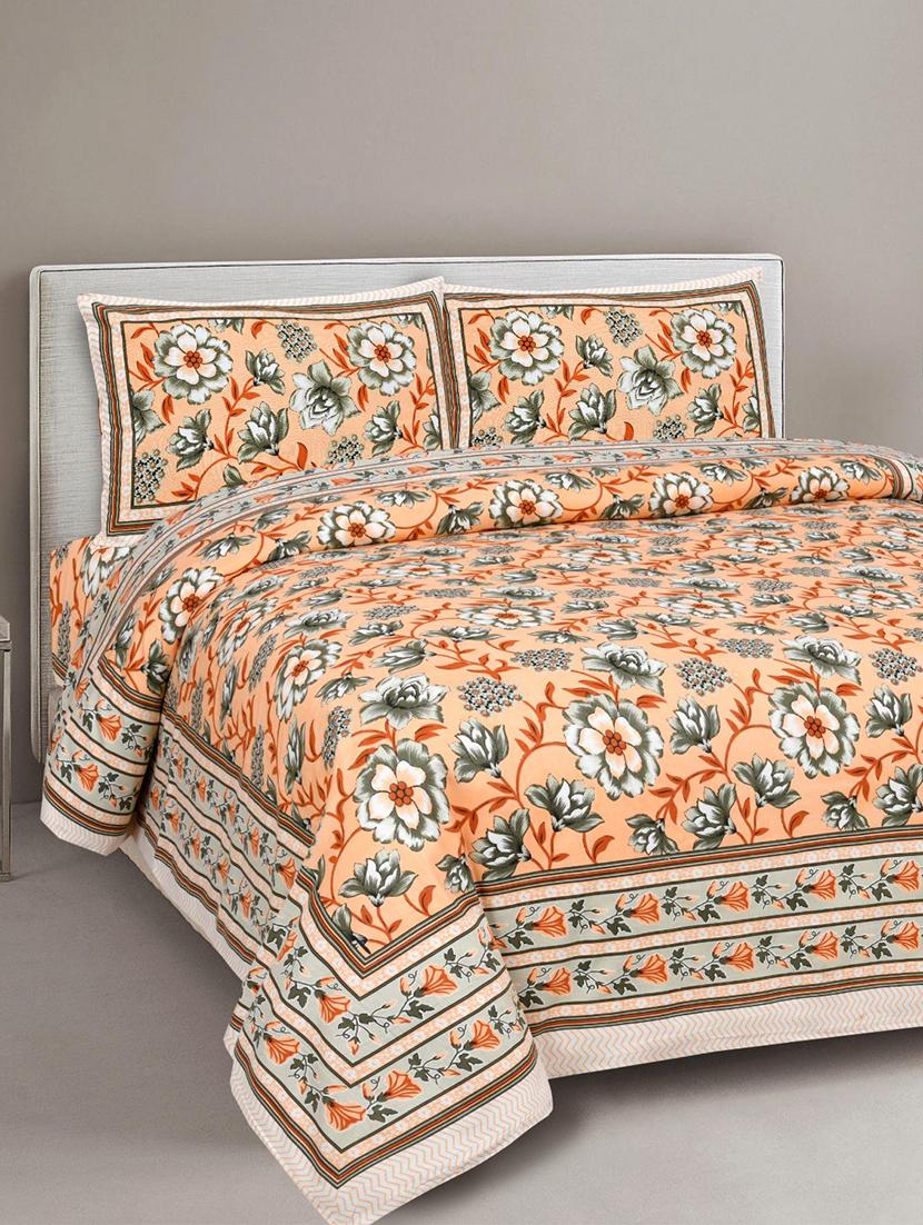 uniqchoice printed double bed sheet with 2 pillow cover - 18688486 - Zoom Image - 0