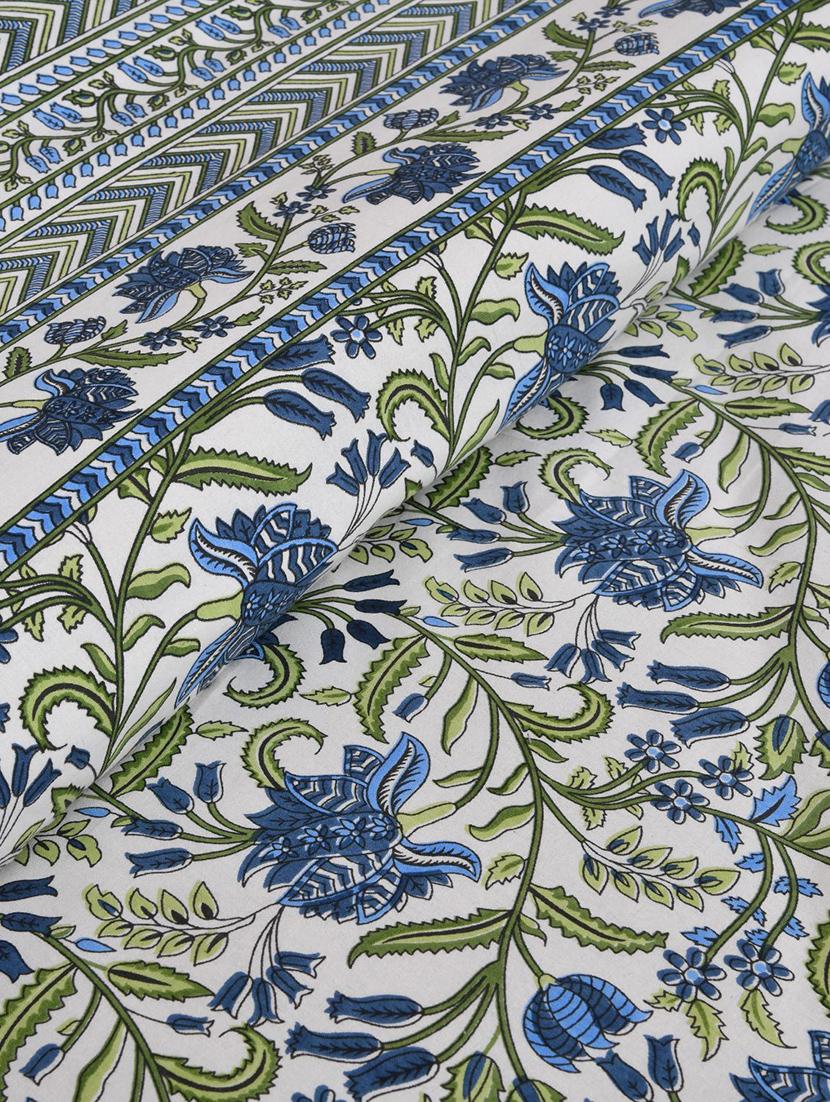 uniqchoice 180 tc blue color floral printed king size bedsheet with 2 pillow cover (eleg-17-blue) - 18688539 - Standard Image - 2