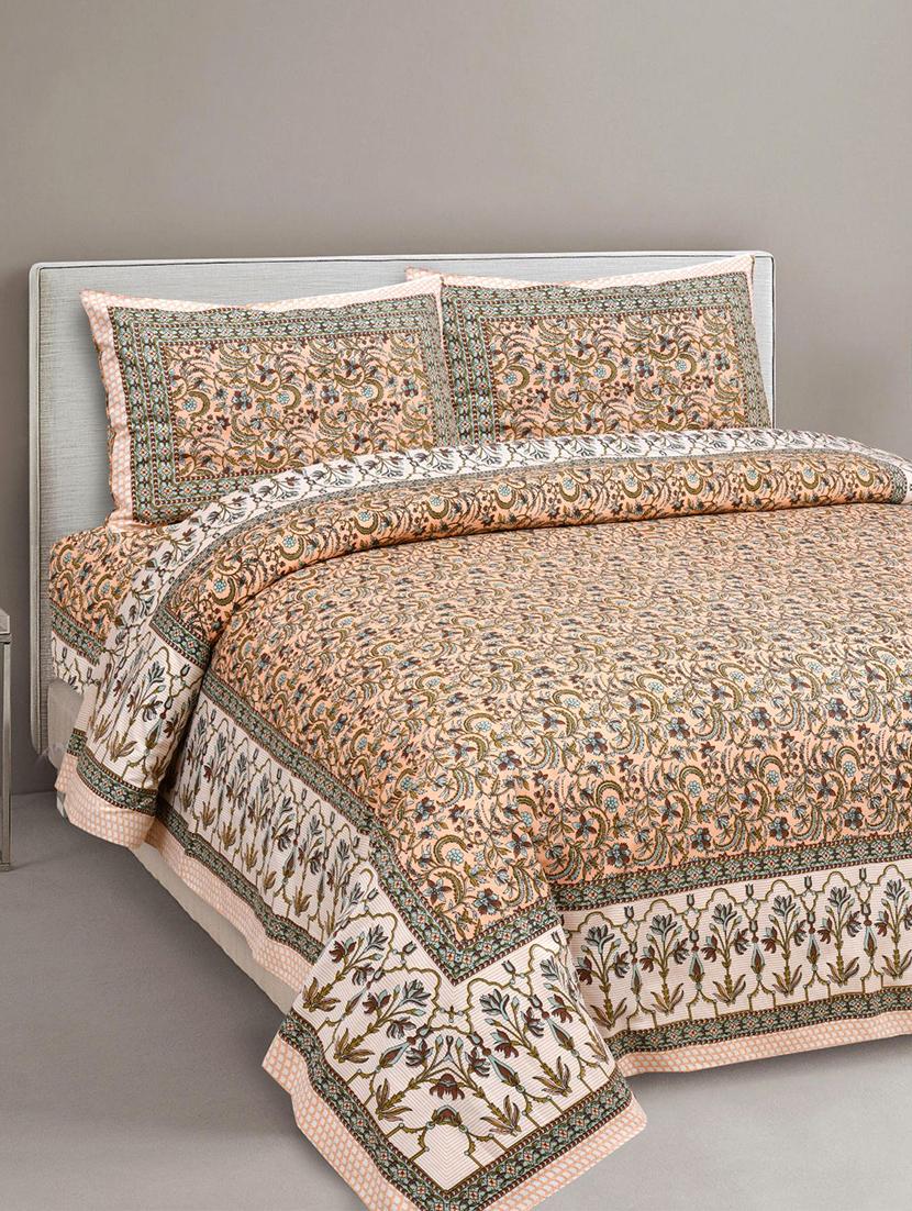 uniqchoice printed double bed sheet with 2 pillow cover - 18688623 -  Zoom Image - 0
