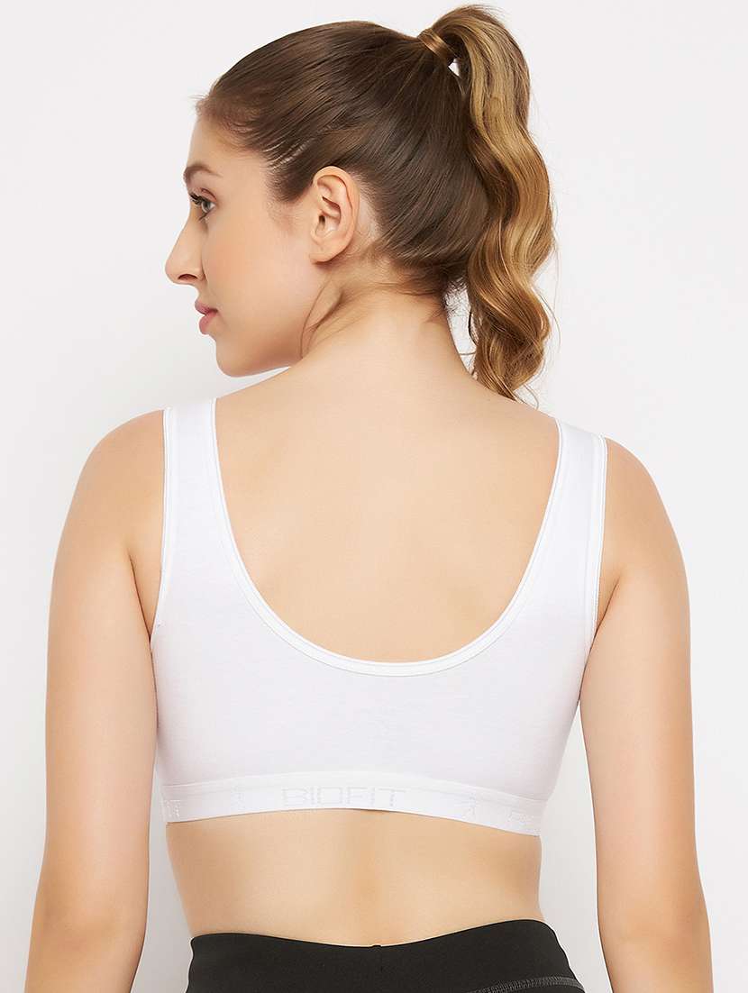 white solid sports bra - 18688686 -  Standard Image - 2