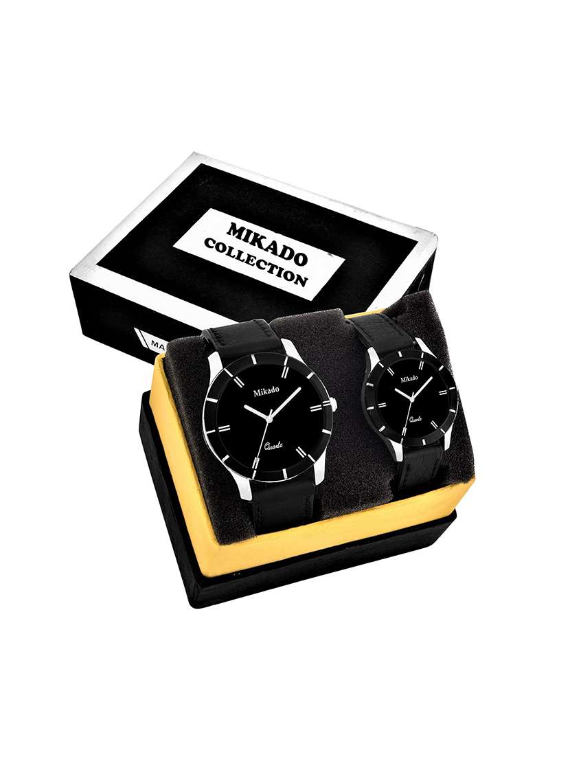 black couple  design analog watches for men and women