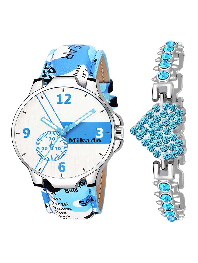 couple icon wrist watch combo for boy's and girls