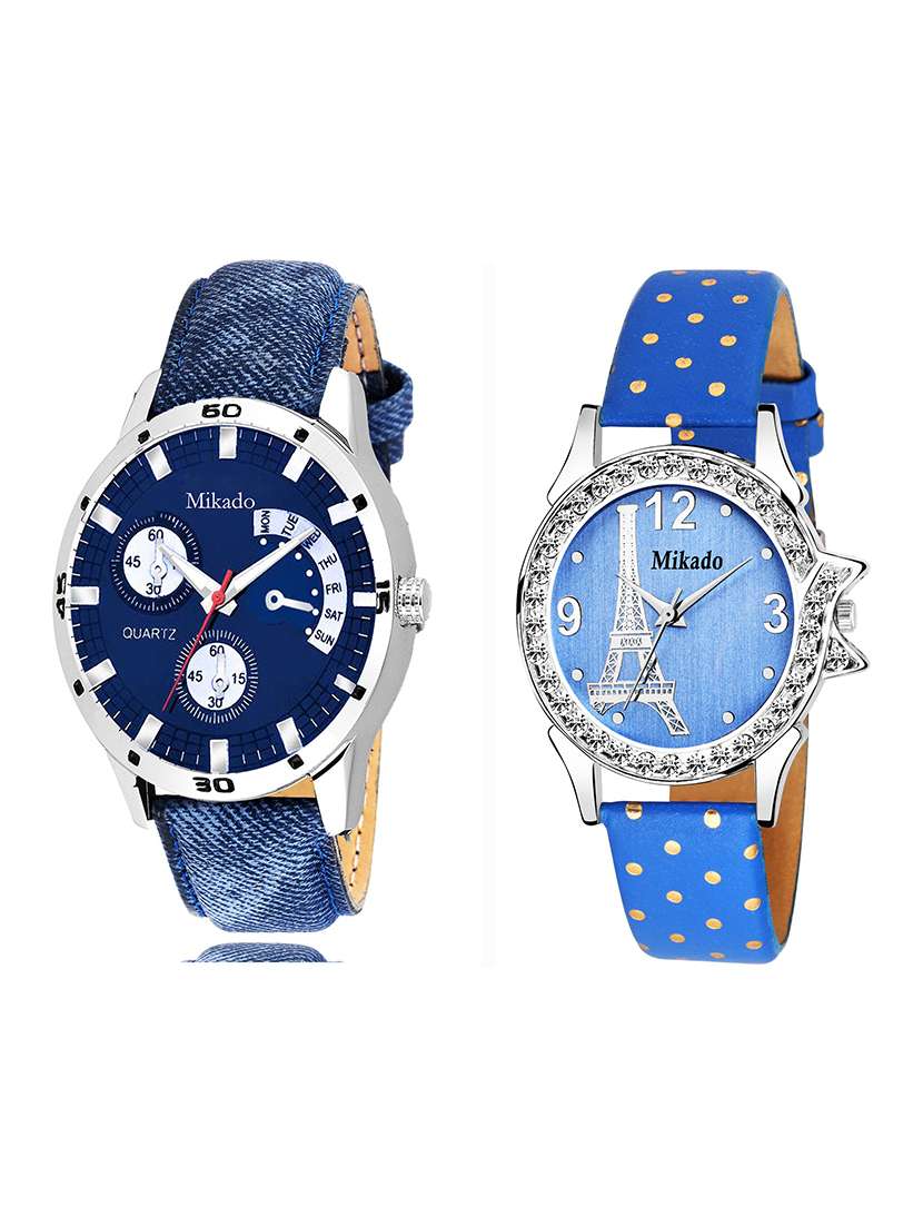 blue unite couple watches combo for men's and women(pack of 2)