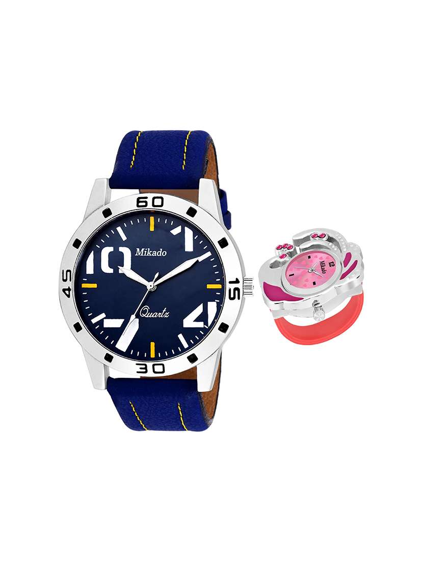 couple anniversery gift item men's wrist watch & women ring watch set for men and women
