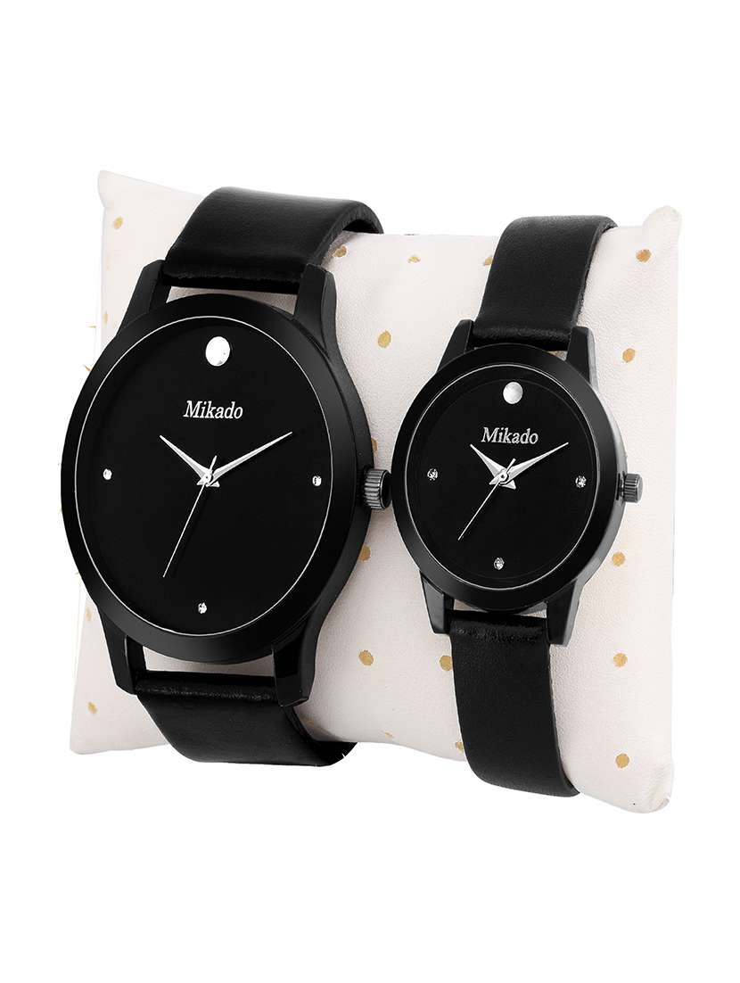 new milionaire  analog couple design watch set for men and women