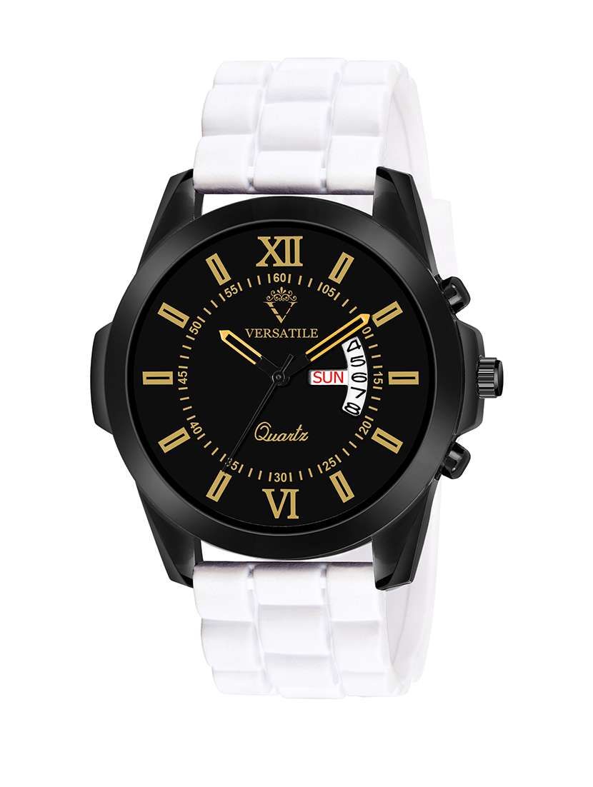 white gold unique day & date  functional watch for  men's