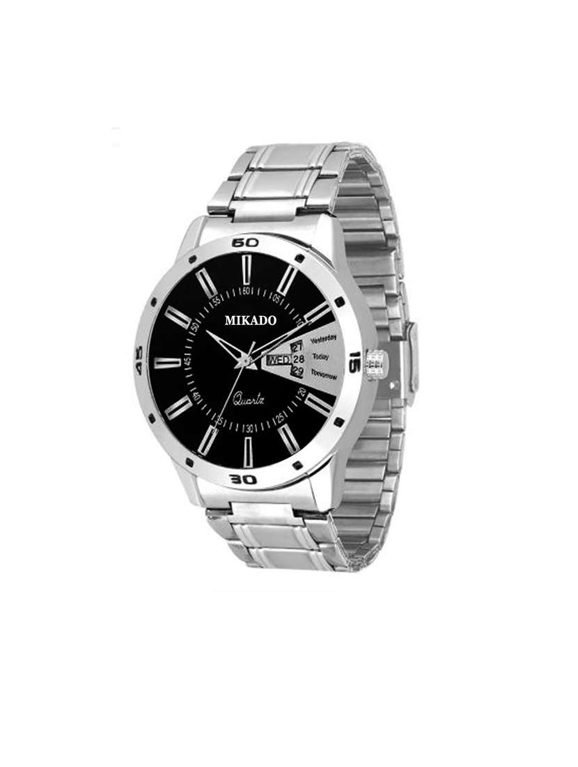 day and date functional with high quality durable battery and metal chain for men and boy's