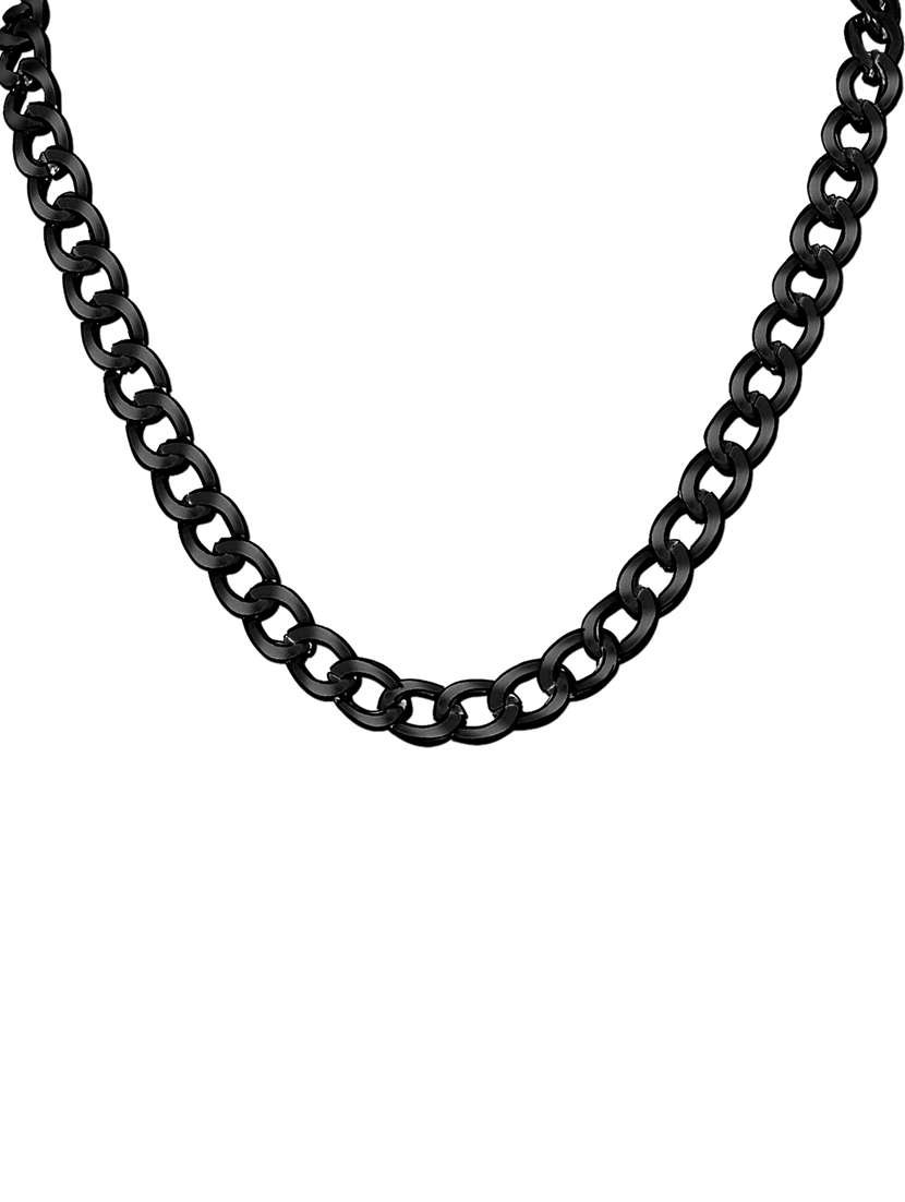 black metal chain necklace