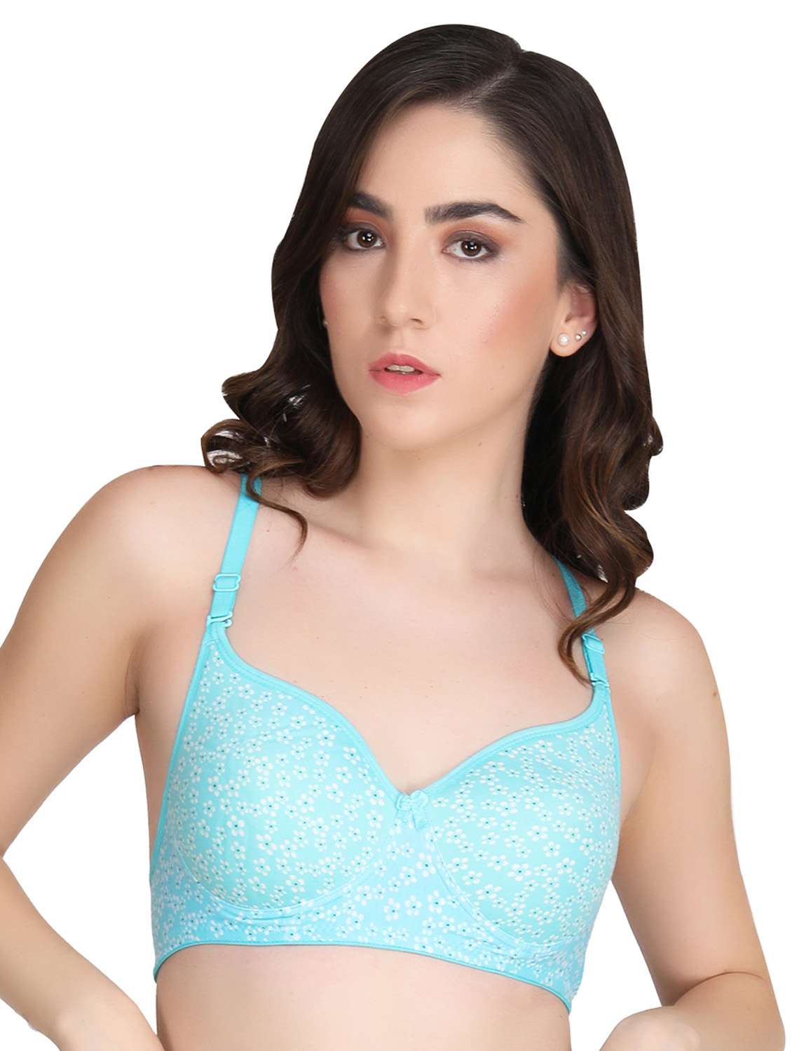 blue printed t-shirt bra - 18691514 - Standard Image - 2