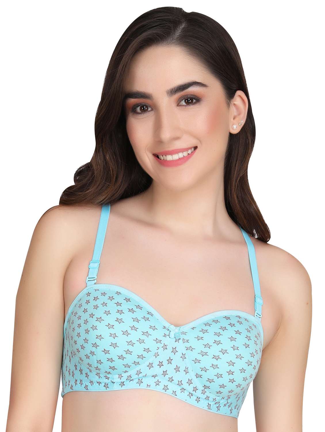 blue printed t-shirt bra