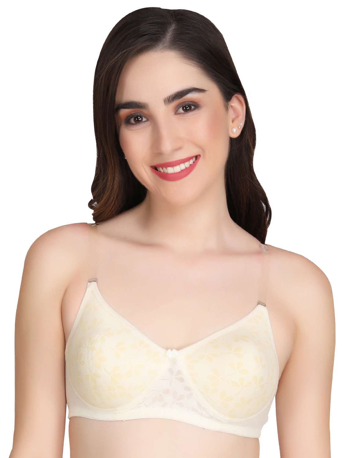 white printed t-shirt bra