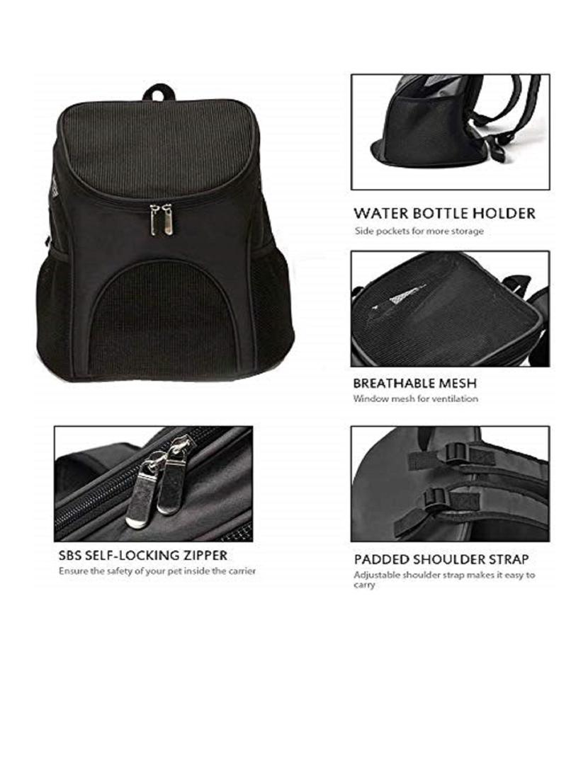 black plastic backpack pet carrier - 18691920 - Standard Image - 2