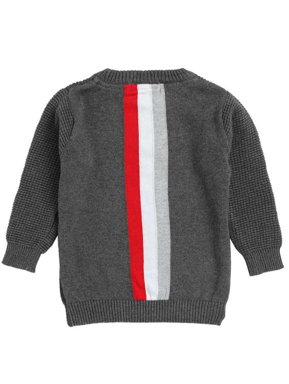 boys round neck printed wool sweater