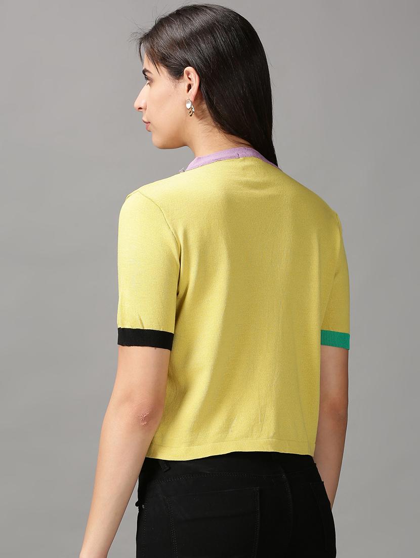 women's front print crew neck t-shirt - 18692201 - Standard Image - 2