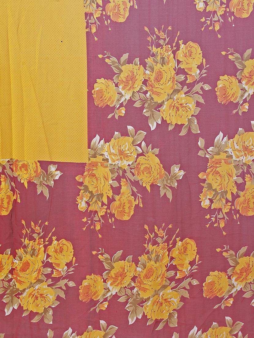 women's floral mustard colored saree with blouse - 18696081 - Standard Image - 2