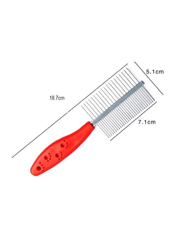 red stainless steel pet comb brush - 18697114 -  Standard Image - 2