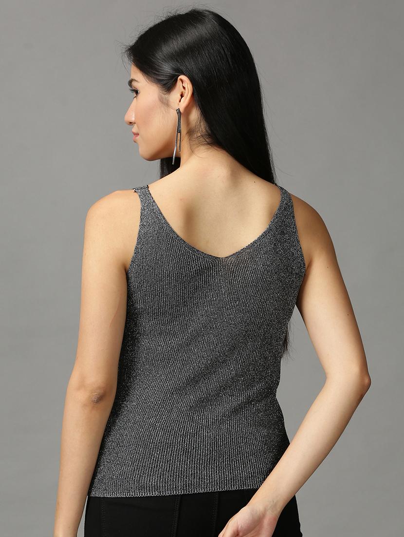 women's straight v neck top - 18697442 - Standard Image - 2