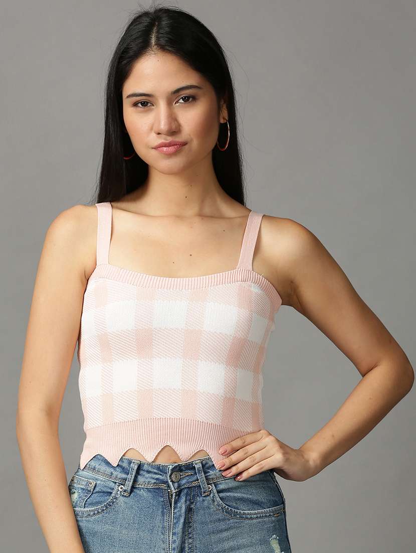 women's crop shoulder strap top