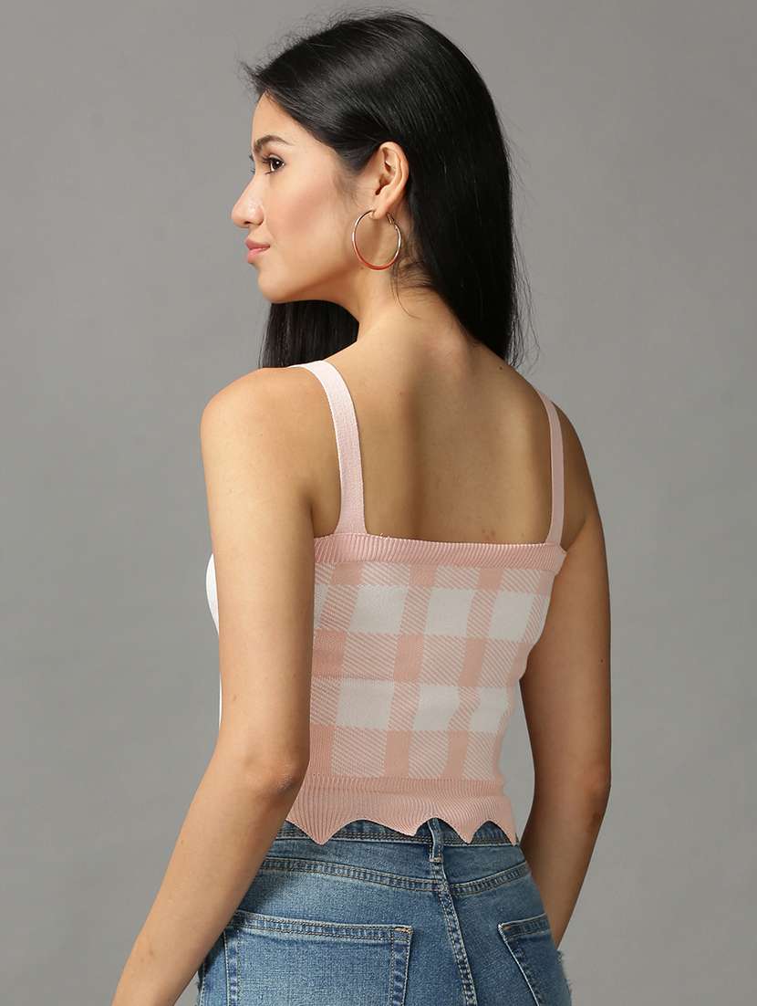 women's crop shoulder strap top - 18697462 - Standard Image - 2