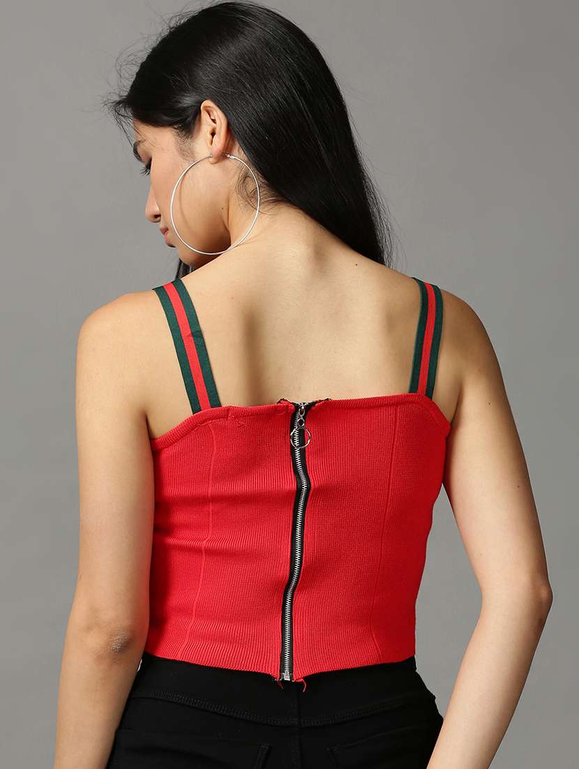 women's crop shoulder strap top - 18697477 -  Standard Image - 2